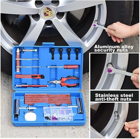 Tire Repair Kit,46pcs Heavy Duty Tire Plug Kit, with Universal Tire Patch Kit to Plug Flats for Car/Motorcycle/Truck/Tractor/Trailer/RV/ATV in Saudi Arabia