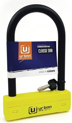 Urban UR120220 Motorcycle U Lock Maximum Security SRA Approved, Hardened Steel ø18mm/0.7in Shackle Double Locking, More Visible, 120x220mm/4.7x0,72in Multi-Purpose Heavy Duty Anti Theft U Lock in Kuwait