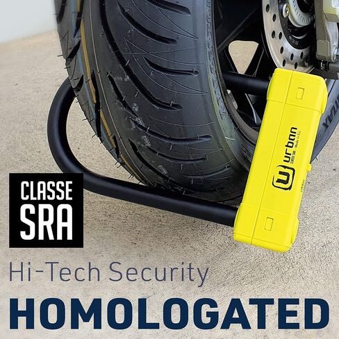 Urban UR120220 Motorcycle U Lock Maximum Security SRA Approved, Hardened Steel ø18mm/0.7in Shackle Double Locking, More Visible, 120x220mm/4.7x0,72in Multi-Purpose Heavy Duty Anti Theft U Lock in Kuwait