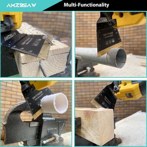AMZBSAW 12 PCS Titanium Oscillating Saw Blades Metal Cutting, Oscillating Multitool Blades for Metal Nails Hard Material and Wood Plastic, Multi Tool Blades Kits Fit Dewalt Bosch Worx Ryobi Milwaukee in Saudi Arabia