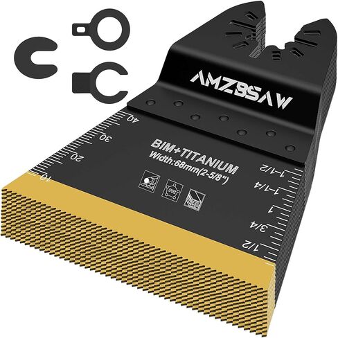 AMZBSAW 12 PCS Titanium Oscillating Saw Blades Metal Cutting, Oscillating Multitool Blades for Metal Nails Hard Material and Wood Plastic, Multi Tool Blades Kits Fit Dewalt Bosch Worx Ryobi Milwaukee in Saudi Arabia