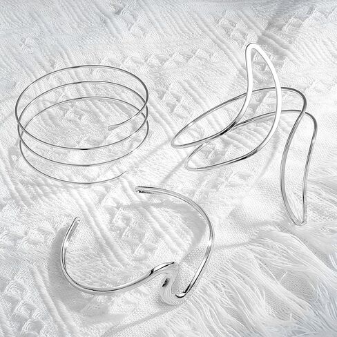 7 Pcs Arm Cuff Bracelet for Women Adjustable Upper Arm Band Bangle Minimalist Armband Jewelry in Saudi Arabia