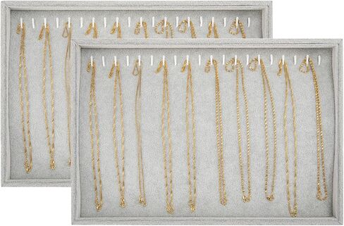 Polmart Stackable Bracelet & Jewelry Organizer/Storage/Display Trays, Black Velvet (2-Pack) in Kuwait