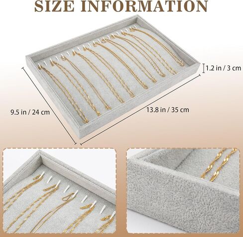 Polmart Stackable Bracelet & Jewelry Organizer/Storage/Display Trays, Black Velvet (2-Pack) in Kuwait