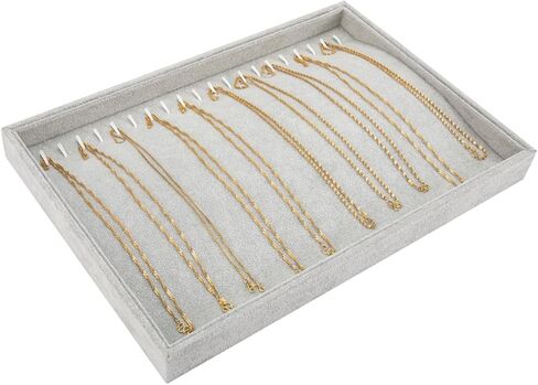 Polmart Stackable Bracelet & Jewelry Organizer/Storage/Display Trays, Black Velvet (2-Pack) in Kuwait