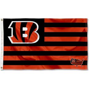 Cincinnati Bengals USA American Nation Stripes 3x5 Grommet Flag