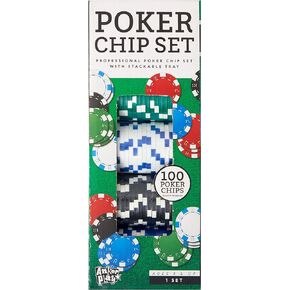 Poker Chip Set - 100 Pieces - Kid's & Adult's Poker Chip Game Set - Includes 100 11.5g Poker Chips in 5 Assorted Colors & Plastic Chip Tray for Storage and Ease of Play - Great for Ages 6+
