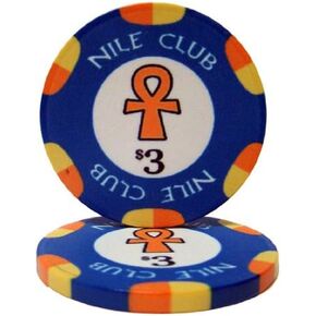 Brybelly Nile Club Casino Grade Ceramic 10-Gram Poker Chip – Pack of 50