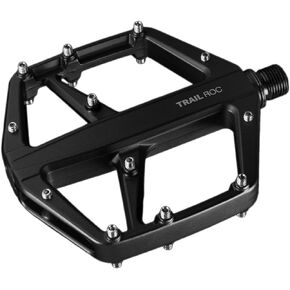 LOOK Cycle - Geo Trail ROC MTB Bike Pedals - Forged Aluminium Flat Pedals with Steel Pins - Reliability, Comfort and Durability - Slip-Proof Safety - Bushing System - High-Performance MTB Bike Pedal