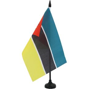 AZ FLAG Mozambique Table Flag 5'' x 8'' - Mozambican Desk Flag 21 x 14 cm - Black Plastic Stick and Base