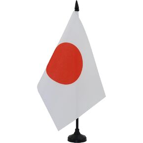 Japan Table Flag 5'' x 8'' - Japanese Desk Flag 21 x 14 cm - Black plastic stick and base - AZ FLAG