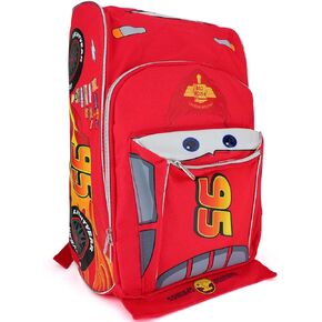 Trendy Apparel Shop Kid's Boys 95 Radiator Springs Car Shaped 16" Backpack - Red