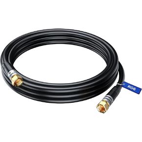 RG6 COAXIAL Cable - Triple Shielded, Non-Oxygen Copper Cable Wire for TV, Internet & More - Flexible Coax Cable Cord 2ft / Black