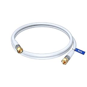 RG6 COAXIAL Cable - Triple Shielded, Non-Oxygen Copper Cable Wire for TV, Internet & More - Flexible Coax Cable Cord 2ft / Black