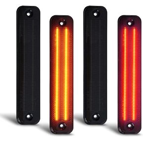 Gempro LED Cab Roof Marker Lights Amber Red Top Clearance Running Lights Kits Compatible with 2003-2009 Hummer H2 SUT Smoked Len, 10PCS