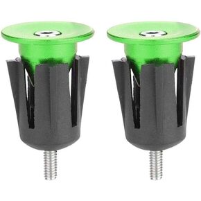 Handlebar Plug, 1 Pair Aluminum Alloy Bike End Grip Plug for Road Mountain Bicycle Handlebar Accessory(Green)