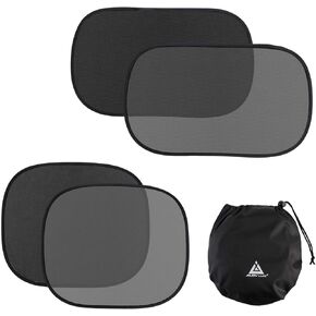 ظل نافذة السيارة من جوجوي لوكس، 4 عبوات من مظلات سيارات الأطفال مع حماية من وهج الشمس من الأشعة فوق البنفسجية لنافذة جانبية للسيارة، لونين في مقاسين in Kuwait