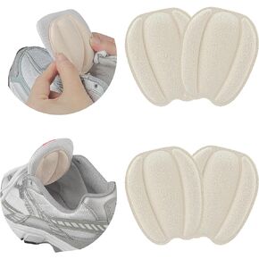 Tongue Pads for Shoe Too Big, Size Reducer, Non Slip Tongue Cushion Insert for Loose Shoe, Heel Pads Replacement Shoe Filler for Men Women, Size Large, Rubbing (2PairsBeige)