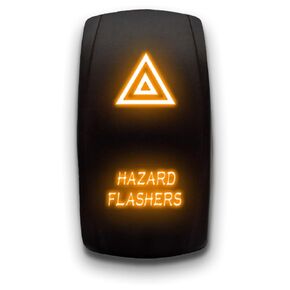 Hazard Warning - Red - Laser Etched 5-Pin Double Pole Single Throw Maintained ON-Off DPST Toggle Switch 20A 12V