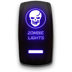 Zombie Lights - أخضر - مفتاح تبديل محفور بالليزر 20A 12V - مفتاح متأرجح عمودي 5-Pin DPST in Saudi Arabia