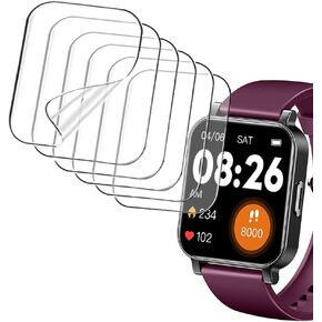 Screen Protector Compatible with Eurans Tykoit Imzuc Oraimo IW1 Lite, FITNIV Escaru Stiive Letsfit IW1 1.4inch Smartwatch, Soft, 6-Pack, Bubble Self-healing, Full coverage, Anti-scratch