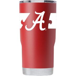 Gametime Sidekicks Alabama 20oz Crimson Tumbler - Officially Licensed, 18/8 Stainless Steel, Double-walled, Vacuum-insulated, UV LED Printed Logos, Sweatless, Stays Hot/Cold -