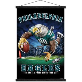 Trends International NFL Philadelphia Eagles - End Zone 17 Wall Poster, 22.375" x 34", Premium Print and Black Hanger Bundle
