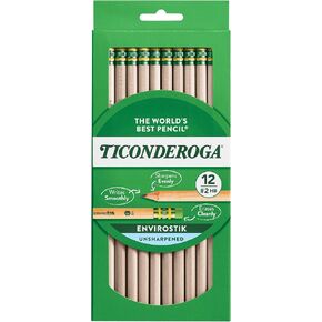 Ticonderoga Envirostik Wood-Cased Pencils, 2 HB Soft, Natural, 12 Count in Kuwait