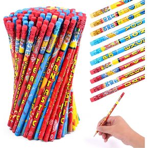 Kolewo4ever Inspirational Pencils, 200 Pieces with 10 Different Designs, Words of Encouragement Printed on Sharpened Pencils, Graphite Core, Colorful Erasers, Suitable for School