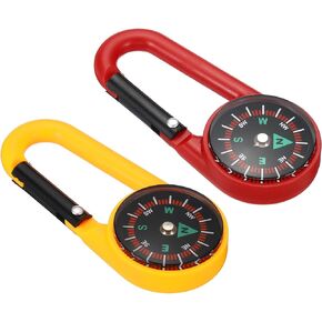 PATIKIL Compass, Buckle Compass Keychain Waterproof Survival Pocket Compass for Hiking
