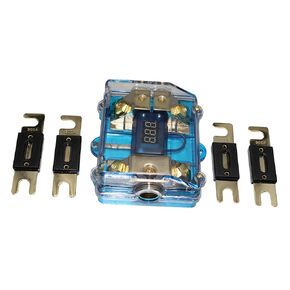 500A ANL Dual Digital Gold Plated ANL Distribution Block 0-4 Ga Fuse Holder 12-24V Input Voltage Display
