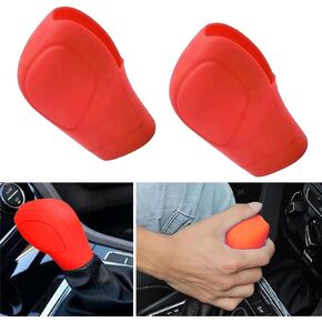 2 PCS Car Silicone Gear Shift Knob Cover, Flexible Anti-Slip Anti-Scratch Protector, Side Opening Design Shift Lever Decorative Accessories, Universal for Automatic Transmission Cars (Black)