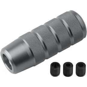 95mm/3.74" Car Shifter Knob, Aluminum Weighted Automotive Gear Shift Manual knobs Lever with 3 Threaded Adapters M8 M10 M12 x 1.25, Universal for Vehicle（Black）