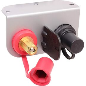 Fastronix Red and Black Premium Battery Charging Posts with Heavy Duty Mounting Plate