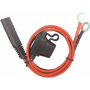 O Ring Terminal Cable - 2FT SAE Connector, Sae Plug to Battery Charger Cord, Solar Panel Cord Ring Terminal Harness Extension Adapter 2 Pin Quick Connect and Disconnect with 15A Fuse (5)