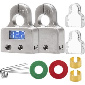 Car Battery Terminal Connectors with Voltmeter, 0/4/8 AWG Heavy Duty Battery Terminals Post Clamps and Shims for Car Audio Auto Marine Boat Caravan Motorhome Top Post (Pair)