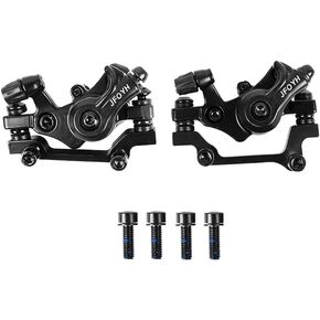 JFOYH Mechanical Disc Brake Set for MTB Road Bike Folding Bike and BMX with 160mm Rotor Mounting Adapter, Cycling Front and Rear Bicycle Bike Disc Brake Calipers-Black/Red