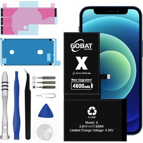 بطارية بديلة لهاتف iPhone X، بطارية عالية السعة 4600 مللي أمبير في الساعة لهاتف iPhone X (موديل A1865 A1901 A1902) مع مجموعة أدوات بديلة in Kuwait