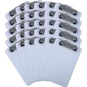 لوح كتابة صغير بحجم 6 بوصات × 9 بوصات، سطح جاف للمسح بمشبك منخفض (عبوة من 30 قطعة) (صغير) in Kuwait