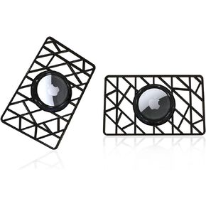 2 Pack Airtag Wallet Holder for Apple Airtags, Air Tag Wallet Credit Card Case Cover, Airtag Accessories GPS Tracker for Men Women (Black) in Kuwait