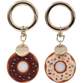 MC Fashion Group, Inc 2 Pack Cute 3D Silicone Keychain for AirTags, Soft Silicone Anti-Scratch Protective Cover with Key Ring Donuts 2 Pack