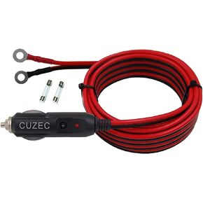 Heavy-Duty 15A Male Plug Cigarette Lighter Adapter Power Supply Cord with 13.1ft / 4m 16 AWG Cable Wire for Car Inverter Air Pump Electric Cup and DIY