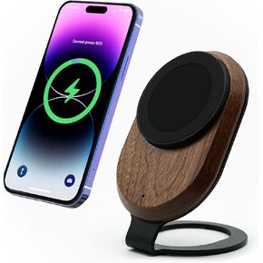 ARK Magnetic Wireless Charging Station with Fast Charger Adapter and USB to USB C Cord for iPhone 15/14/13/12 and Compatible Samsung Devices 15W Mag Safe Cell Phone Charger for Desk or Nightstand