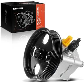 A-Premium Power Steering Pump, with Pulley, Compatible with Volvo S60 2001-2004, S80 1999-2005, XC70 2003-2004, C70 1999-2004, S70 1999-2000, V70 1999-2004, 2.3L 2.4L 2.5L 2.8L 2.9L, Replace # 21-5283