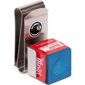Metal Magnetic Billiard Pool Cue Chalk Holder + 1 pc of Master Chalk