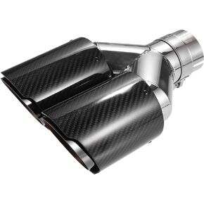 Car Exhaust Tip Tail Pipe, 2.4 Inch Inlet 7.09 Inch Outlet 9.84 Inch Length Universal for Rear Dual Muffler Anti-Corrosion Stainless Steel Flame Blue Black
