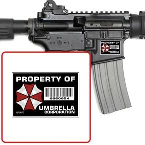4 pcs Umbrella Corporation Stickers, Racoon City Zombie - Property of Umbrella Corp. Vinyl Decal