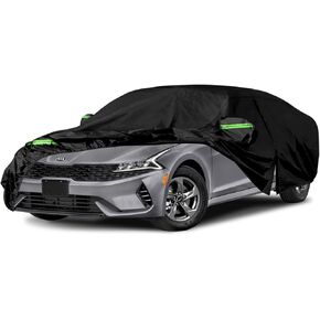 Waterproof Car Cover Replace for 2000-2023 2024 Kia K5 /Optima, 6 Layers All Weather Custom-Fit Full Car Covers with Zipper Door for Snow Rain Dust Hail Protection (K5/Optima)