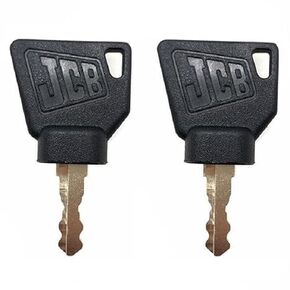 Genuine Ignition Key (Pack Off 2) with OEM Logo for JCB Backhoe (Part NO. 701/45501 331/26790)