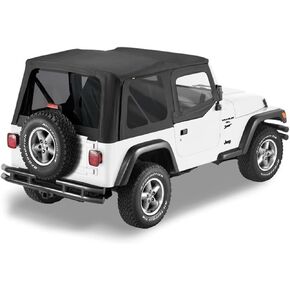 Bestop 7912401 Black Sailcloth Replace-A-Top For 1997-2002 Wrangler TJ W/Lower Steel Factory Half Doors